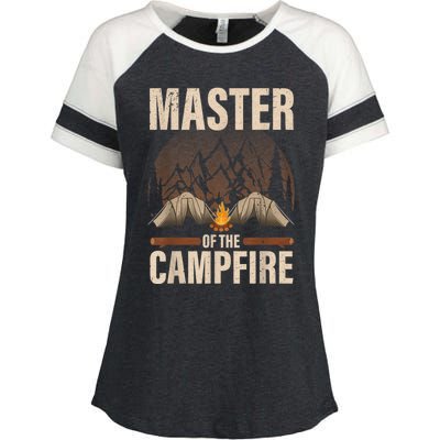 Cool Campfire Design For Men Women Camping Trailer Camper Enza Ladies Jersey Colorblock Tee