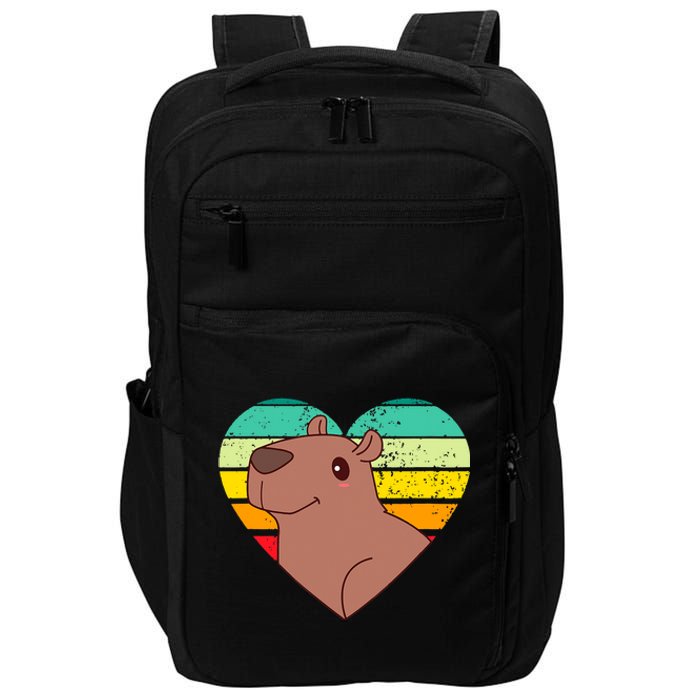 Cute Capybara Design Retro Heart Shape Vintage Impact Tech Backpack