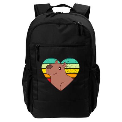 Cute Capybara Design Retro Heart Shape Vintage Daily Commute Backpack