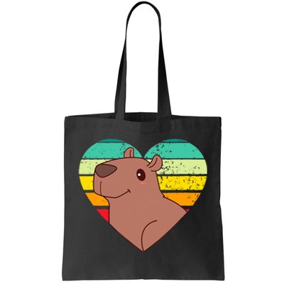 Cute Capybara Design Retro Heart Shape Vintage Tote Bag