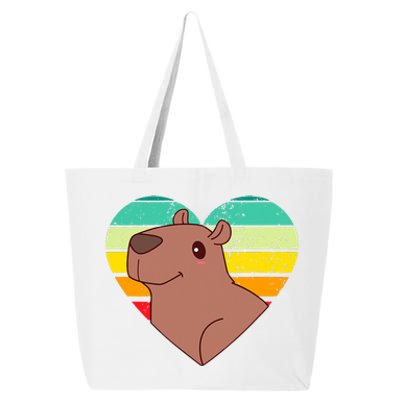 Cute Capybara Design Retro Heart Shape Vintage 25L Jumbo Tote