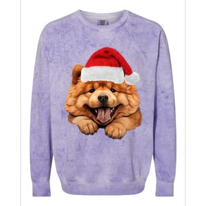 Chow Chow Dog Santa Claus Hat Christmas Holidays Colorblast Crewneck Sweatshirt