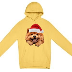 Chow Chow Dog Santa Claus Hat Christmas Holidays Premium Pullover Hoodie