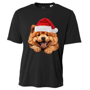 Chow Chow Dog Santa Claus Hat Christmas Holidays Cooling Performance Crew T-Shirt