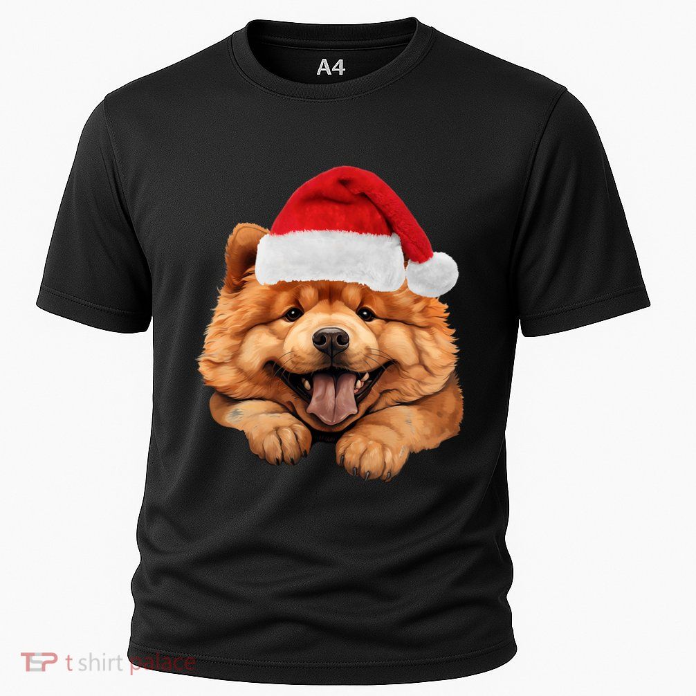 Chow Chow Dog Santa Claus Hat Christmas Holidays Performance Shirt