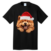 Chow Chow Dog Santa Claus Hat Christmas Holidays Tall T-Shirt