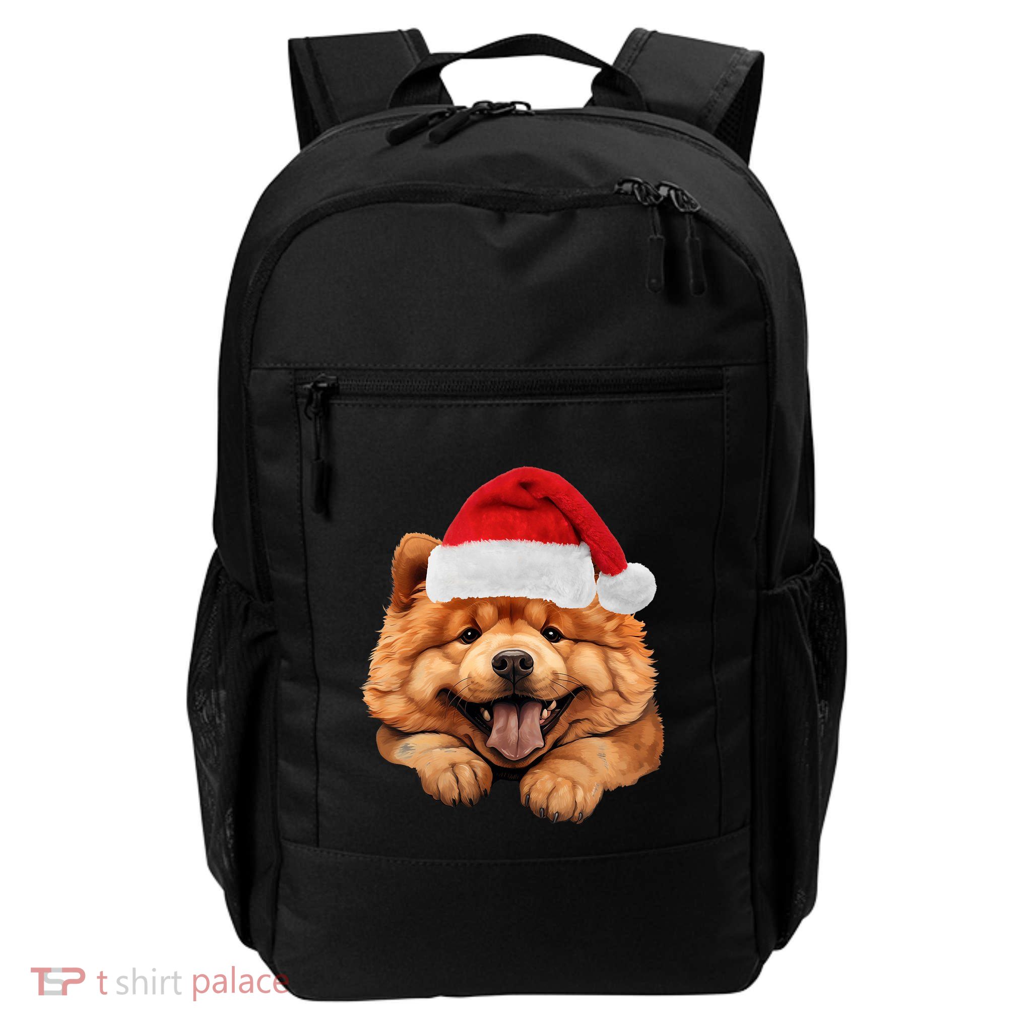 Chow Chow Dog Santa Claus Hat Christmas Holidays Backpack