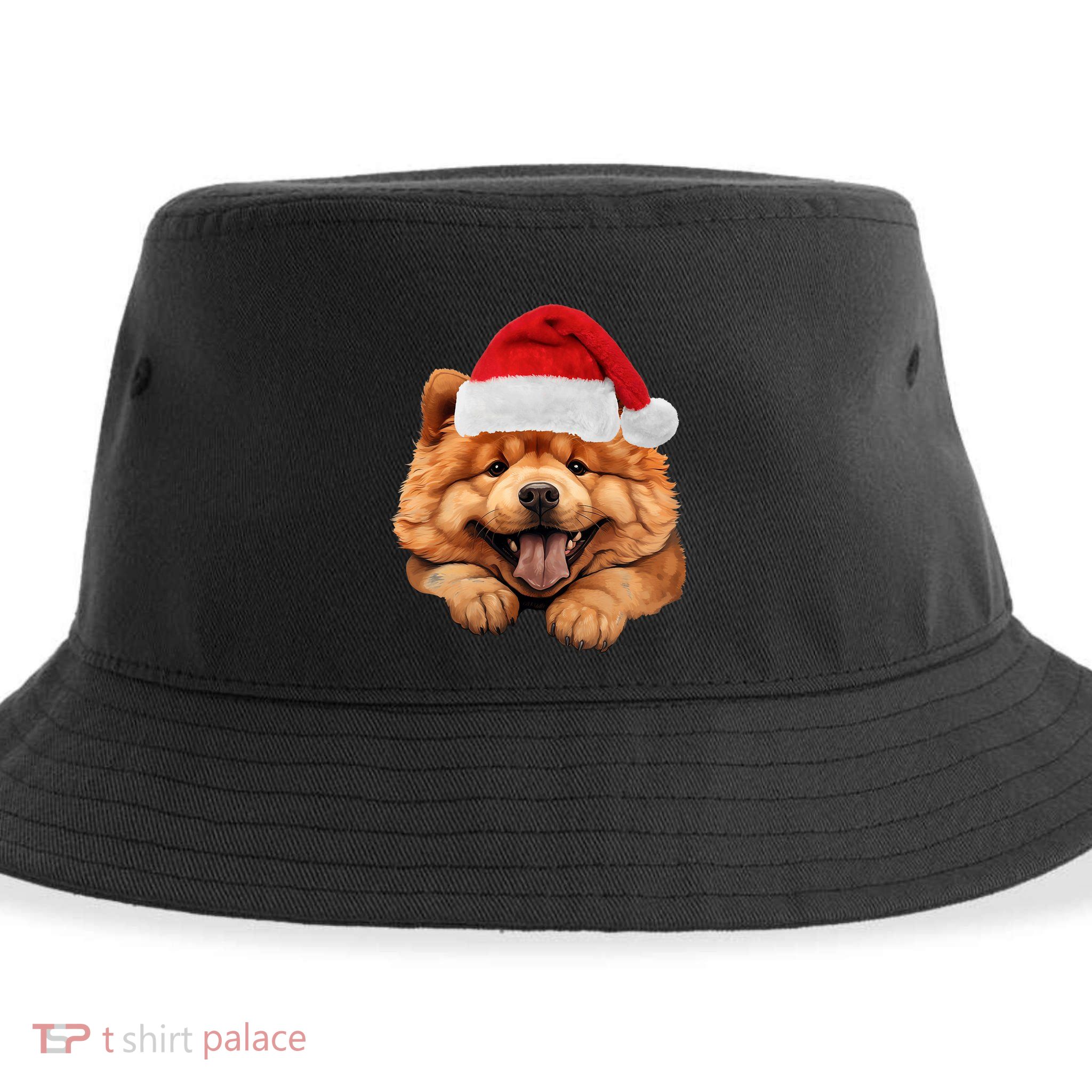 Chow Chow Dog Santa Claus Hat Christmas Holidays Sustainable Bucket Hat