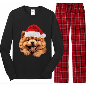 Chow Chow Dog Santa Claus Hat Christmas Holidays Long Sleeve Pajama Set