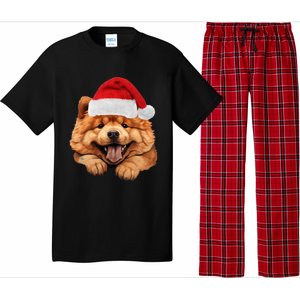 Chow Chow Dog Santa Claus Hat Christmas Holidays Pajama Set