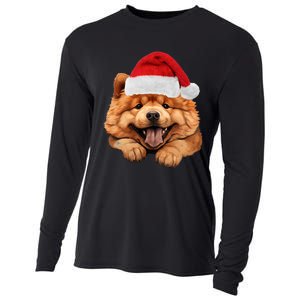 Chow Chow Dog Santa Claus Hat Christmas Holidays Cooling Performance Long Sleeve Crew