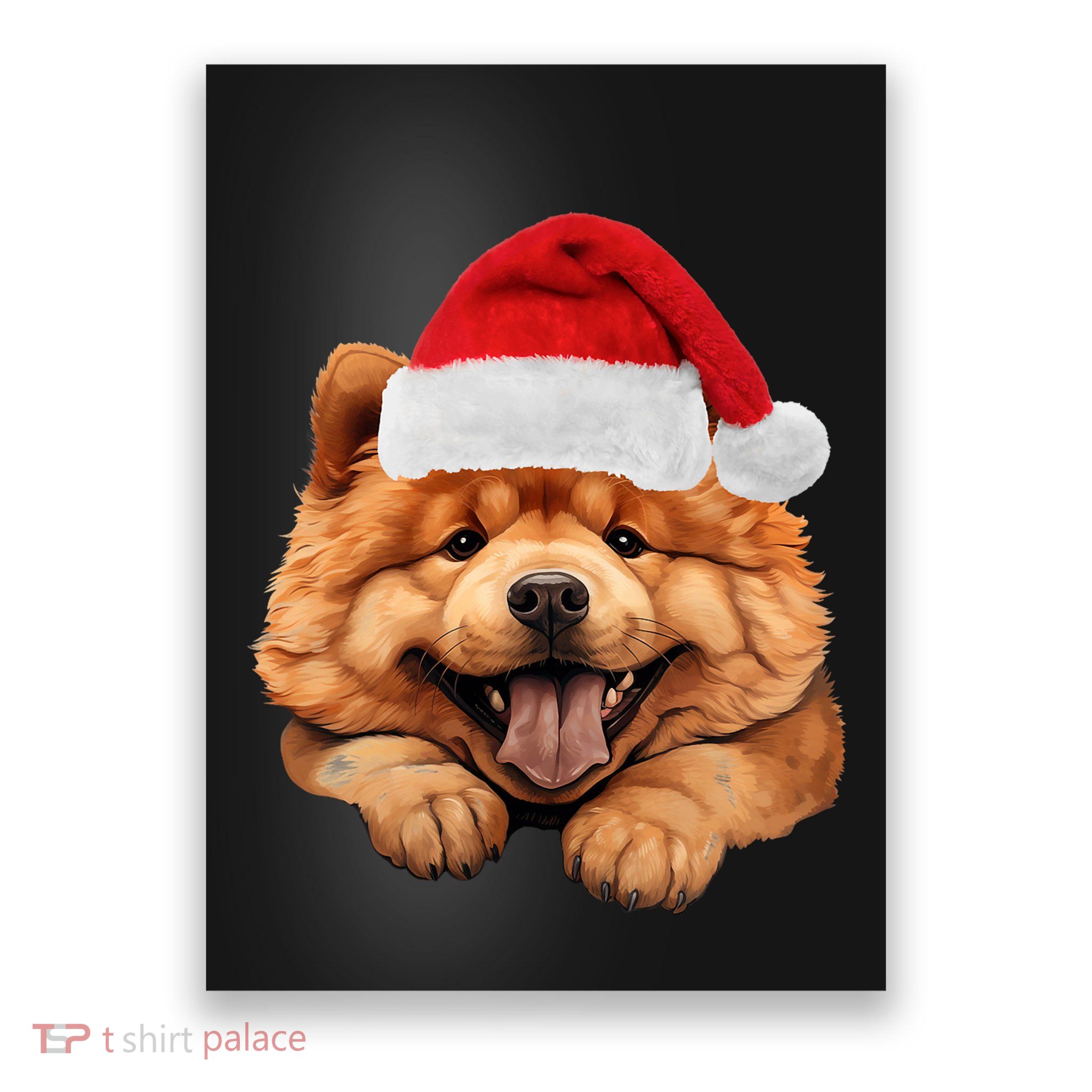 Chow Chow Dog Santa Claus Hat Christmas Holidays Poster