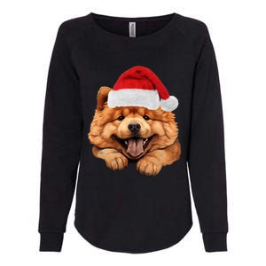 Chow Chow Dog Santa Claus Hat Christmas Holidays Womens California Wash Sweatshirt