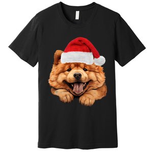 Chow Chow Dog Santa Claus Hat Christmas Holidays Premium T-Shirt