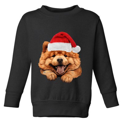 Chow Chow Dog Santa Claus Hat Christmas Holidays Toddler Sweatshirt