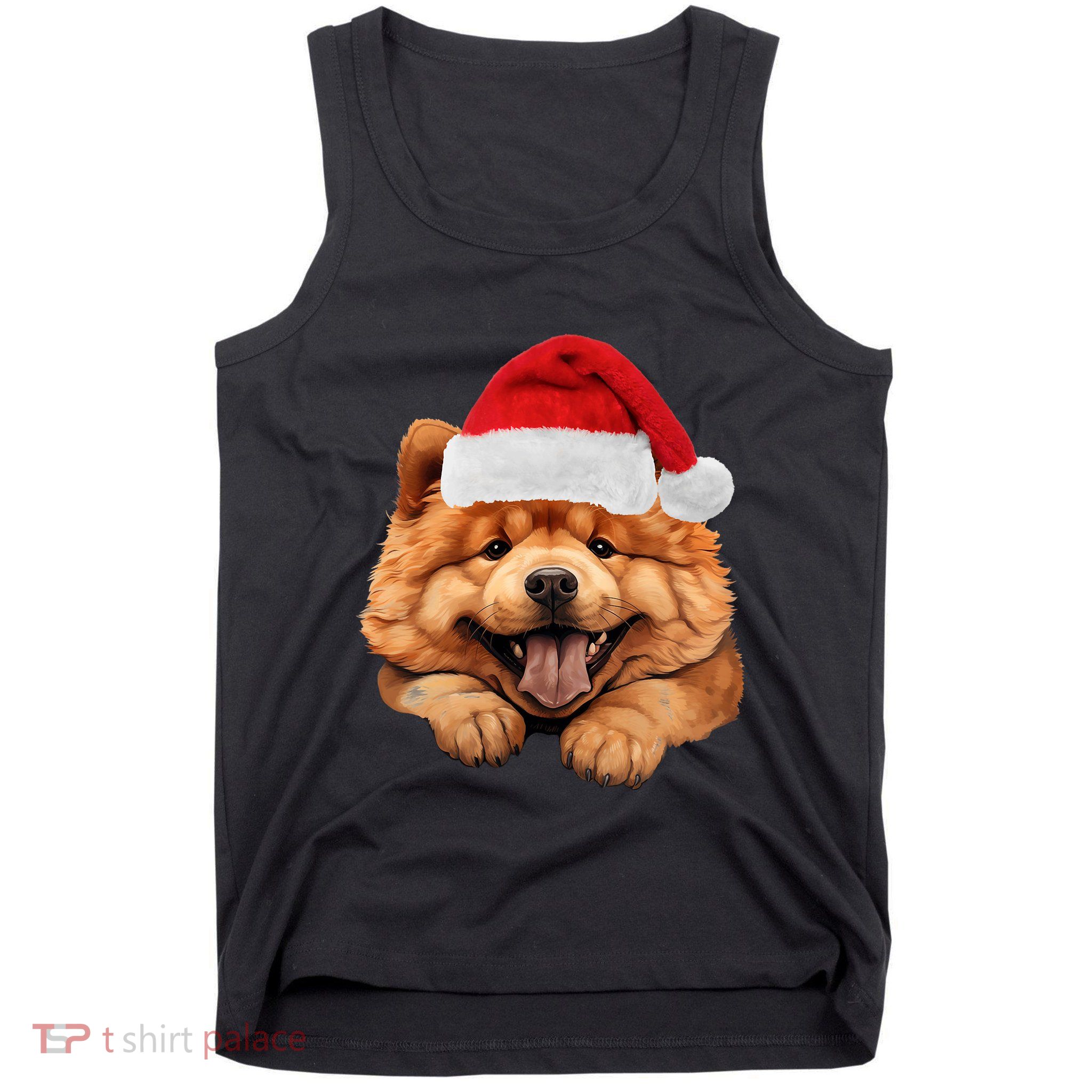 Chow Chow Dog Santa Claus Hat Christmas Holidays Tank Top