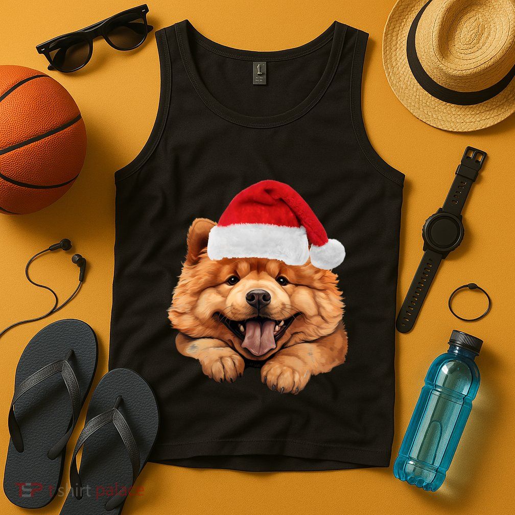 Chow Chow Dog Santa Claus Hat Christmas Holidays Tank Top