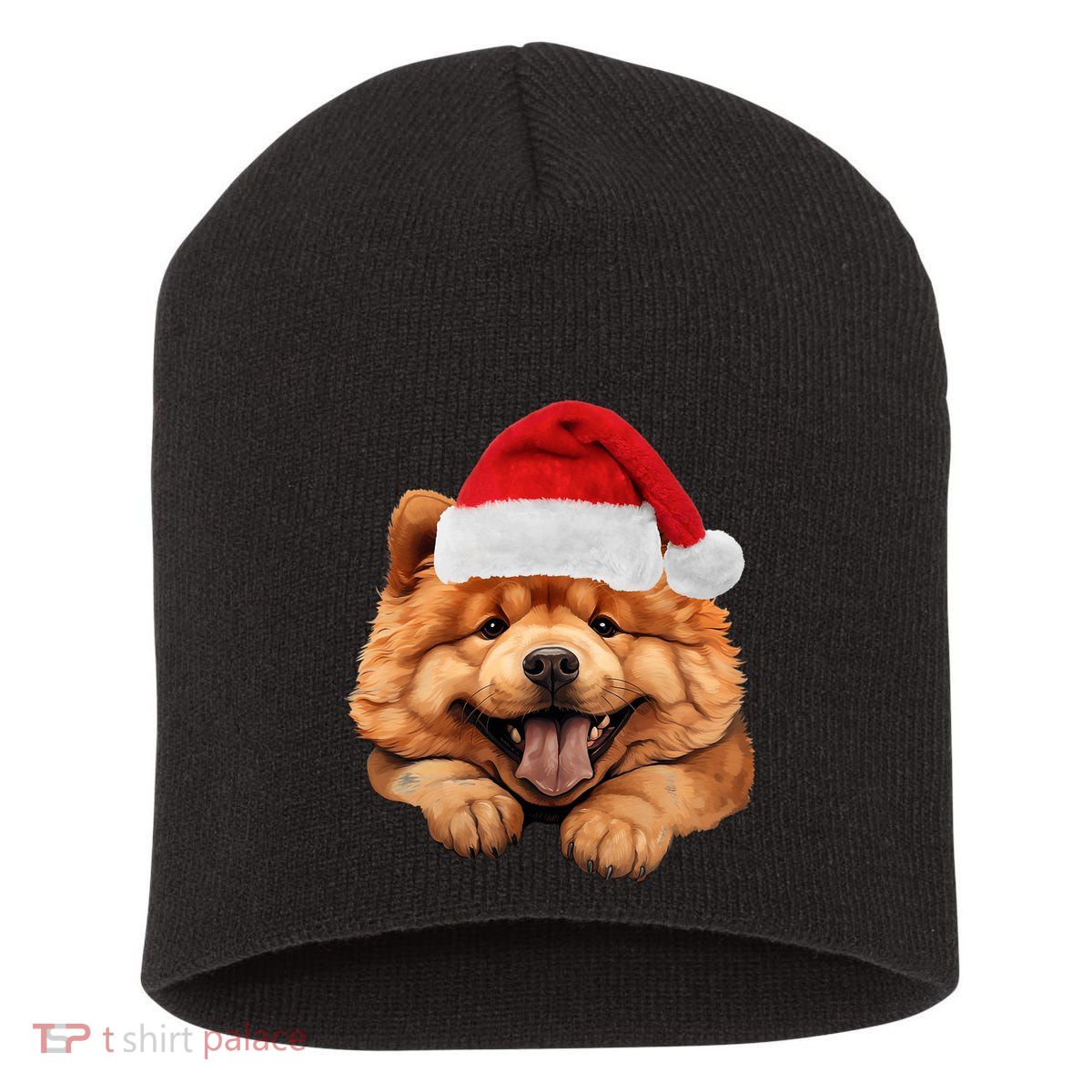 Chow Chow Dog Santa Claus Hat Christmas Holidays Short Acrylic Beanie