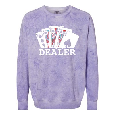 Casino Card Dealer Poker & Blackjacks Gamblers Colorblast Crewneck Sweatshirt