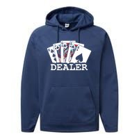 Casino Card Dealer Poker & Blackjacks Gamblers Performance Fleece Hoodie