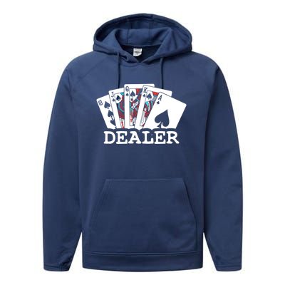 Casino Card Dealer Poker & Blackjacks Gamblers Performance Fleece Hoodie