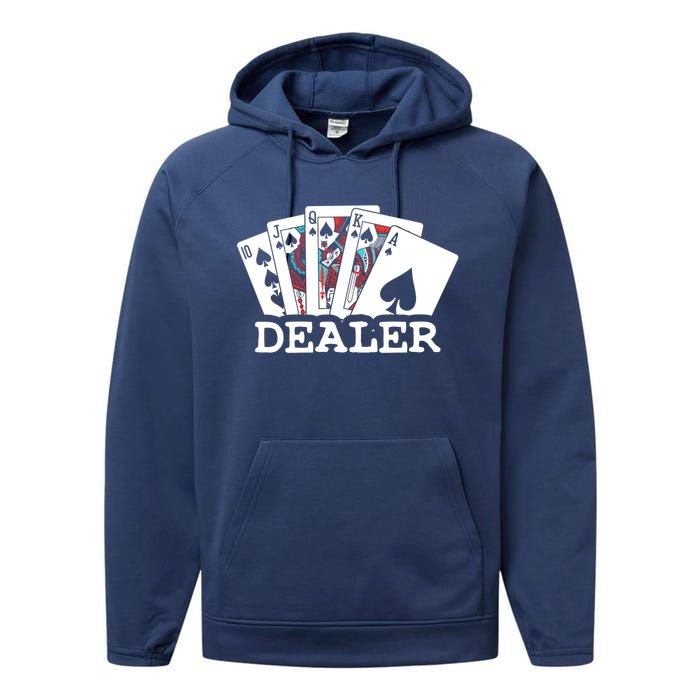 Casino Card Dealer Poker & Blackjacks Gamblers Performance Fleece Hoodie