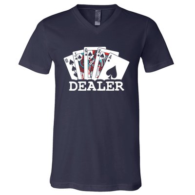 Casino Card Dealer Poker & Blackjacks Gamblers V-Neck T-Shirt