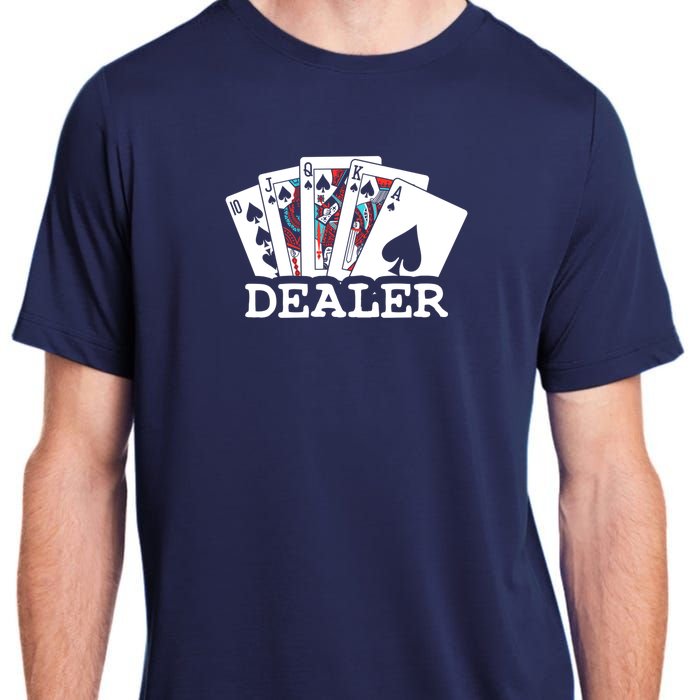 Casino Card Dealer Poker & Blackjacks Gamblers Adult ChromaSoft Performance T-Shirt