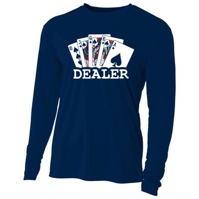 Casino Card Dealer Poker & Blackjacks Gamblers Cooling Performance Long Sleeve Crew