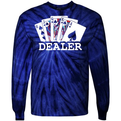 Casino Card Dealer Poker & Blackjacks Gamblers Tie-Dye Long Sleeve Shirt