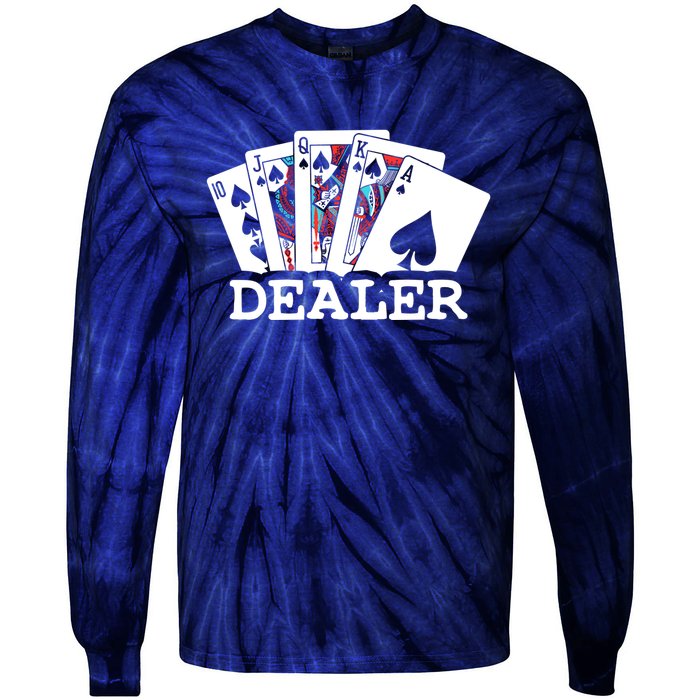 Casino Card Dealer Poker & Blackjacks Gamblers Tie-Dye Long Sleeve Shirt