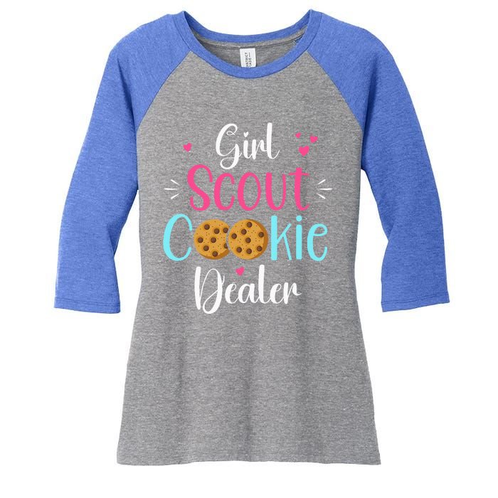 Cool Cookie Dealer Scout For Cool Family Matching Women's Tri-Blend 3/4-Sleeve Raglan Shirt