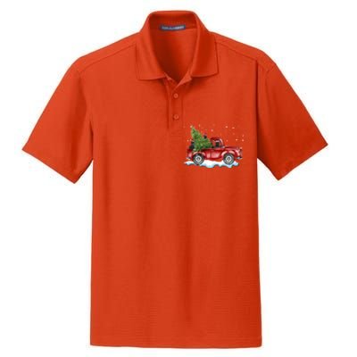 Cane Corso Dogs Ride Red Truck Christmas Gift Funny Xmas Funny Gift Dry Zone Grid Polo