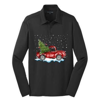 Cane Corso Dogs Ride Red Truck Christmas Gift Funny Xmas Funny Gift Silk Touch Performance Long Sleeve Polo