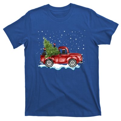 Cane Corso Dogs Ride Red Truck Christmas Gift Funny Xmas Funny Gift T-Shirt