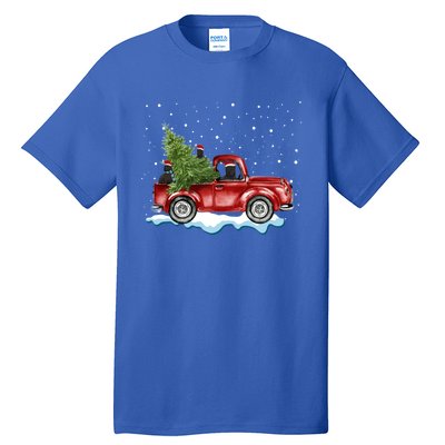 Cane Corso Dogs Ride Red Truck Christmas Gift Funny Xmas Funny Gift Tall T-Shirt