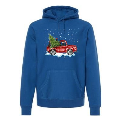 Cane Corso Dogs Ride Red Truck Christmas Gift Funny Xmas Funny Gift Premium Hoodie