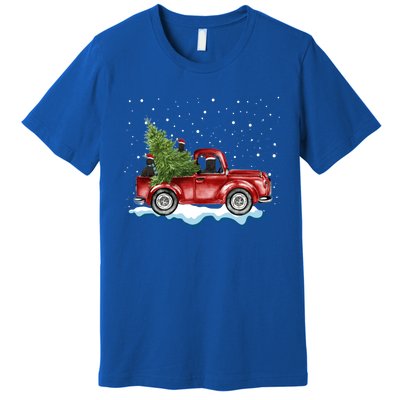 Cane Corso Dogs Ride Red Truck Christmas Gift Funny Xmas Funny Gift Premium T-Shirt