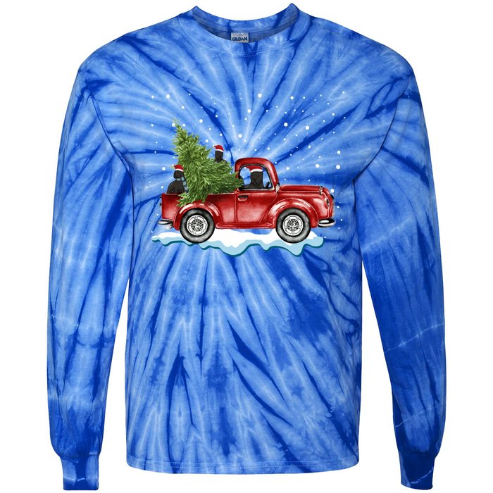 Cane Corso Dogs Ride Red Truck Christmas Gift Funny Xmas Funny Gift Tie-Dye Long Sleeve Shirt