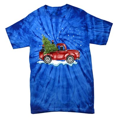 Cane Corso Dogs Ride Red Truck Christmas Gift Funny Xmas Funny Gift Tie-Dye T-Shirt