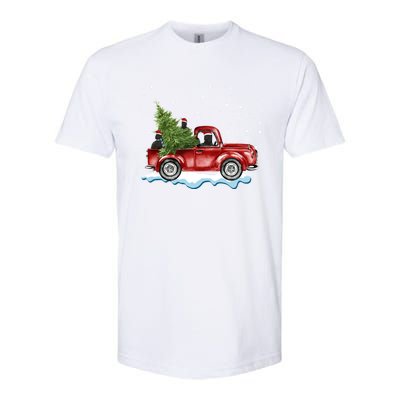 Cane Corso Dogs Ride Red Truck Christmas Gift Funny Xmas Funny Gift Softstyle CVC T-Shirt