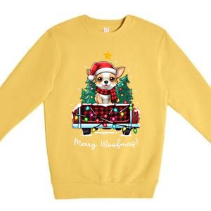 Chihuahua Christmas Dog Truck Plaid Funny Xmas Tree Meaningful Gift Premium Crewneck Sweatshirt