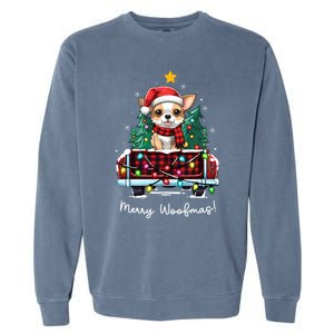 Chihuahua Christmas Dog Truck Plaid Funny Xmas Tree Meaningful Gift Garment-Dyed Sweatshirt