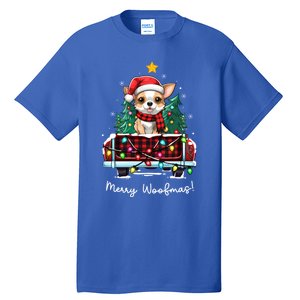 Chihuahua Christmas Dog Truck Plaid Funny Xmas Tree Meaningful Gift Tall T-Shirt