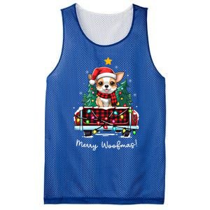 Chihuahua Christmas Dog Truck Plaid Funny Xmas Tree Meaningful Gift Mesh Reversible Basketball Jersey Tank