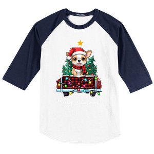 Chihuahua Christmas Dog Truck Plaid Funny Xmas Tree Meaningful Gift Baseball Sleeve Shirt