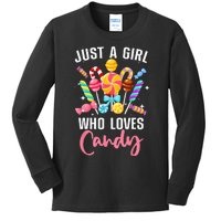 Cute Candy Design For Women Sweets Candy Lover Kids Long Sleeve Shirt