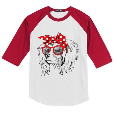 Chinese Crested Dog Mom Bandana Sunglasses MotherS Day Kids Colorblock Raglan Jersey