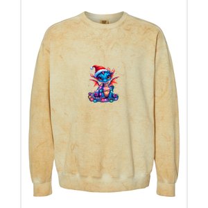 Cute Christmas Dragon Colorblast Crewneck Sweatshirt