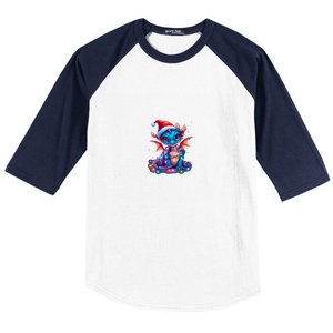 Cute Christmas Dragon Baseball Sleeve Shirt